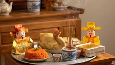 Mâm lễ cúng và bài văn khấn hóa vàng Thổ Công ngày Tết với đầy đủ vật phẩm truyền thống