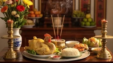 Mâm cúng và nghi thức đọc văn khấn khai hạ mùng 7 Tết trang nghiêm tại gia đình