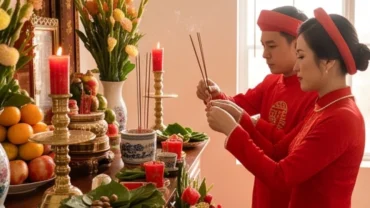 Bài văn khấn lễ cưới hỏi chuẩn phong tục và mâm cúng bàn thờ gia tiên