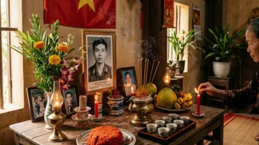 Mâm lễ vật truyền thống và bài văn khấn liệt sỹ tại nhà trang nghiêm trong ngày 27 tháng 7 để tri ân người đã khuất