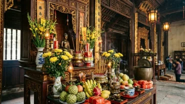 Mâm lễ chay dâng cúng trang nghiêm cùng bài văn khấn Mẫu Hưng Yên chuẩn xác tại Hậu cung
