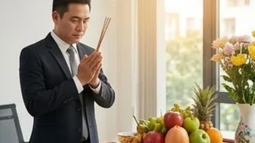 Mâm cúng và nghi thức đọc văn khấn mở cửa công ty đầu năm trang nghiêm để cầu tài lộc