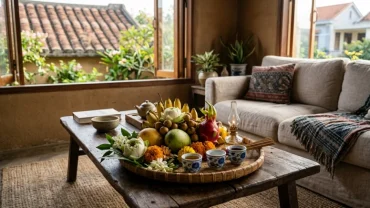 Mâm lễ đơn giản và bài văn khấn nhập trạch nhà thuê giúp gia chủ cầu bình an khi dọn đến phòng trọ mới