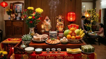 Mâm lễ vật chay mặn và văn khấn thần tài 30 tết chuẩn xác để cầu tài lộc