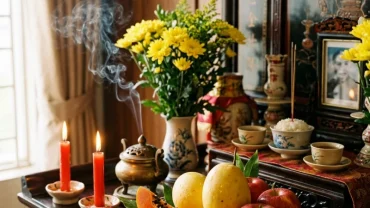 Mâm lễ chay dâng cúng trang nghiêm kèm bài văn khấn thi cử giúp sĩ tử cầu may mắn trước kỳ thi quan trọng
