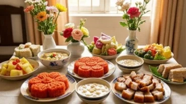 Chuẩn bị mâm lễ và bài văn khấn thôi nôi theo miền Nam tươm tất với xôi gấc, chè và heo quay truyền thống