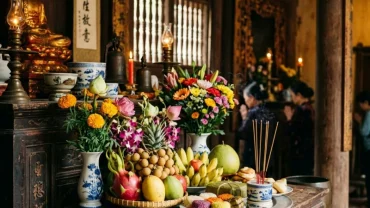 Mâm lễ dâng Tứ Phủ Công Đồng trang nghiêm cùng bài văn khấn tứ phủ chuẩn xác tại đền