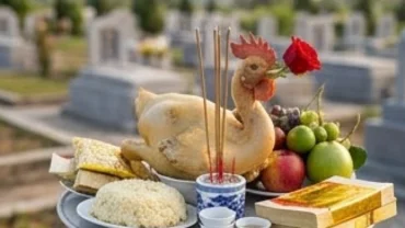 Mâm lễ cúng động thổ và văn khấn xây lăng mộ trang nghiêm tại khu vực nghĩa trang