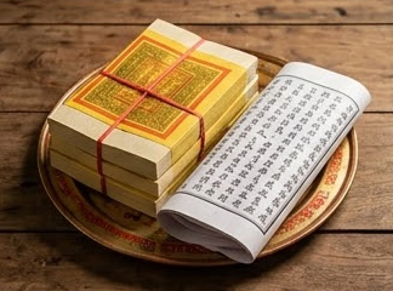 Mâm vàng mã truyền thống cùng sớ tấu được chuẩn bị tươm tất để dâng lên các vị thần linh dịp đầu năm mới