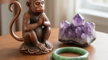 Bộ sưu tập vật phẩm phong thủy cho tuổi thân với linh vật và đá thạch anh tự nhiên