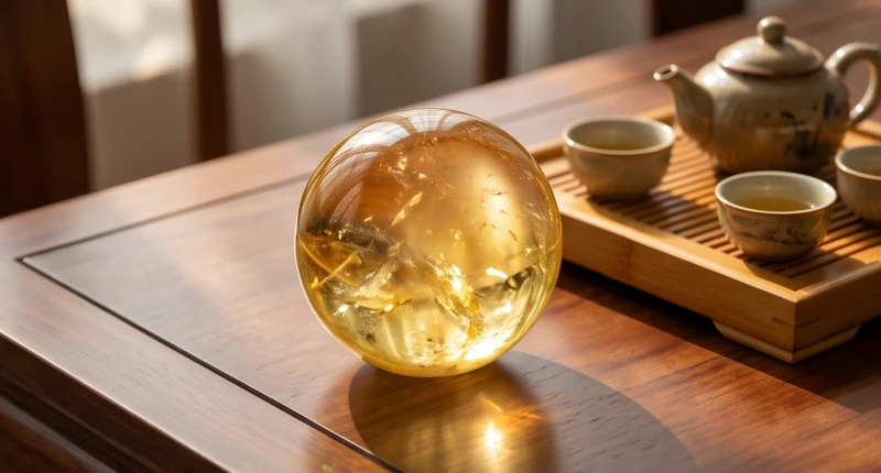 Sao hạn tuổi Dần năm 2027: Bảng tra 5 thế hệ và cách dâng sao 13 Quả cầu thạch anh vàng và vòng tay mã não đặt ngay ngắn trên bàn làm việc