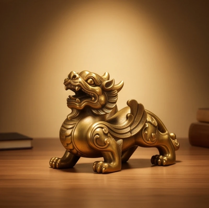 Mơ thấy nhiều vàng: Giải mã điềm báo số lượng & mẹo hóa giải 11 Bức tượng tỳ hưu bằng đồng nguyên khối được chiếu sáng bởi ánh đèn vàng ấm áp