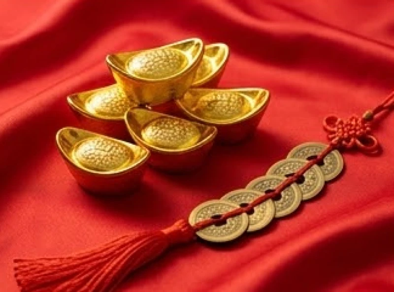 Vận hạn tuổi Sửu năm 2027: Trình tự cúng sao và tháng đại kỵ 9 Những thỏi vàng phong thủy và chuỗi tiền xu cổ được xếp ngay ngắn trên dải lụa đỏ