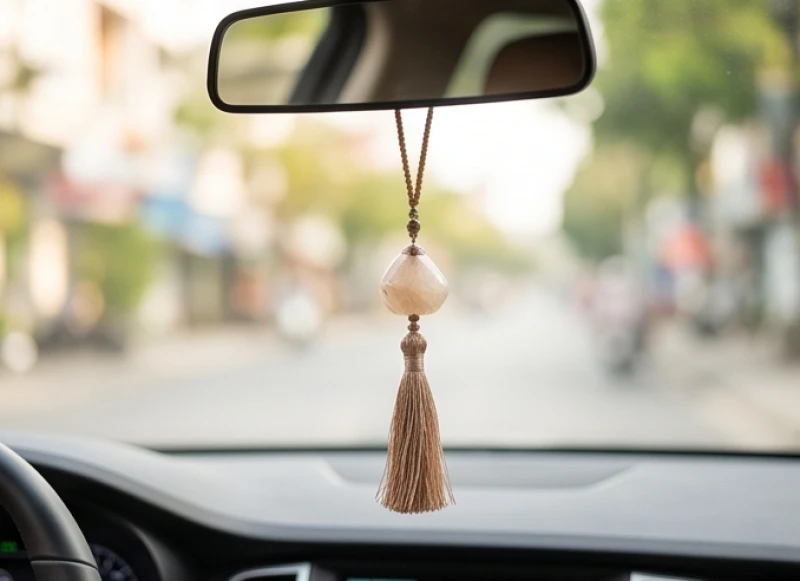 Lựa chọn vật phẩm treo xe theo đúng chất liệu ngũ hành giúp thanh lọc không gian và thu hút năng lượng dương