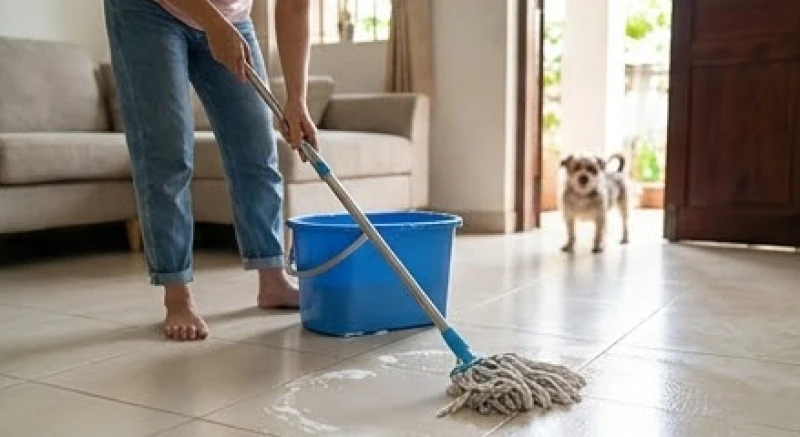 Chó lê trôn là điềm gì: Giải mã tâm linh và cách xử lý bệnh lý 4 Lau dọn và sát khuẩn sàn nhà sạch sẽ sau khi chó cưng lết mông để loại bỏ uế khí