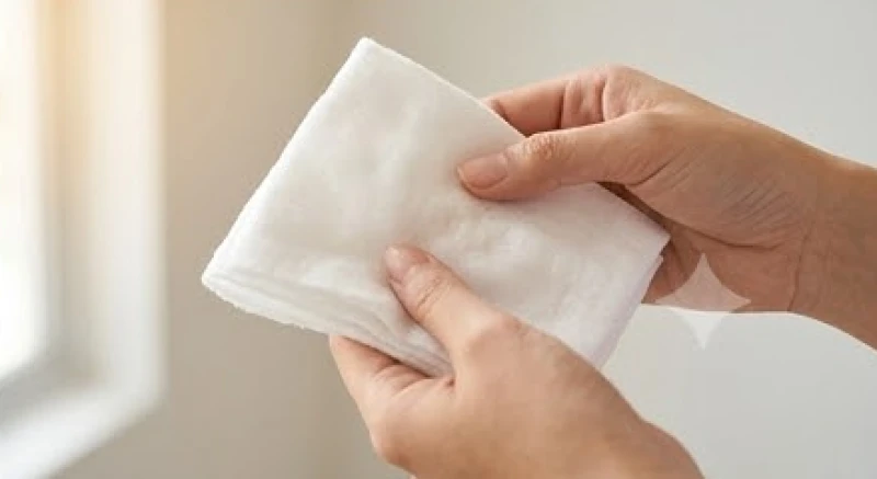 Ngứa tai là điềm gì: Tra cứu 24h nam nữ và hướng dẫn y tế 8 Bàn tay nhẹ nhàng cầm chiếc khăn bông y tế mềm mại được làm ẩm bằng nước muối sinh lý để lau tai