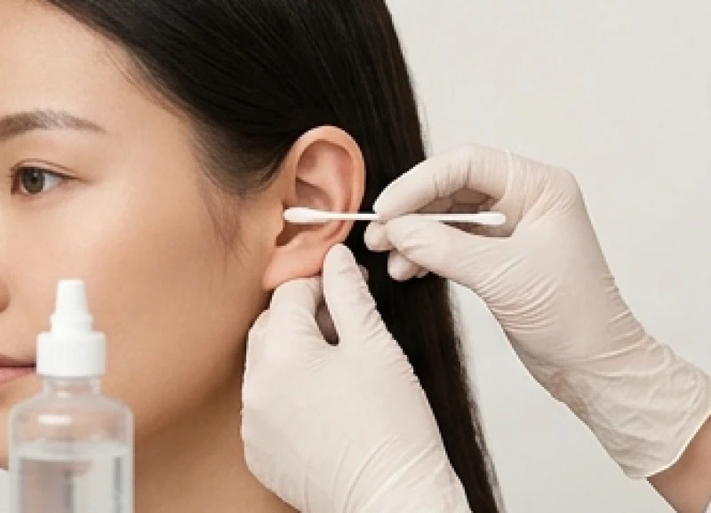 Nốt ruồi trong tai: Luận giải tướng số nam nữ và bảng giá tẩy 10 Thao tác dùng tăm bông thấm nước muối sinh lý để chấm nhẹ lên vùng da tai vừa điều trị