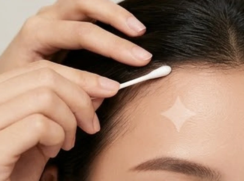Dùng tăm bông và nước muối sinh lý vệ sinh sạch vết tẩy nốt ruồi