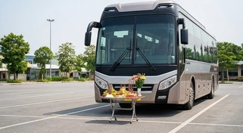 Khoảng cách an toàn giữa bàn cúng và đầu xe khách để phòng tránh nguy cơ cháy nổ
