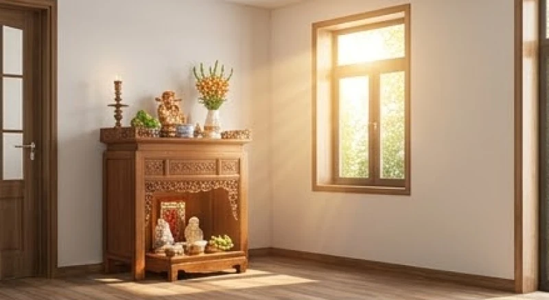 Góc kinh doanh sáng sủa và vững chãi được dọn dẹp sạch sẽ để chuẩn bị chuyển bàn thờ Thần Tài đến