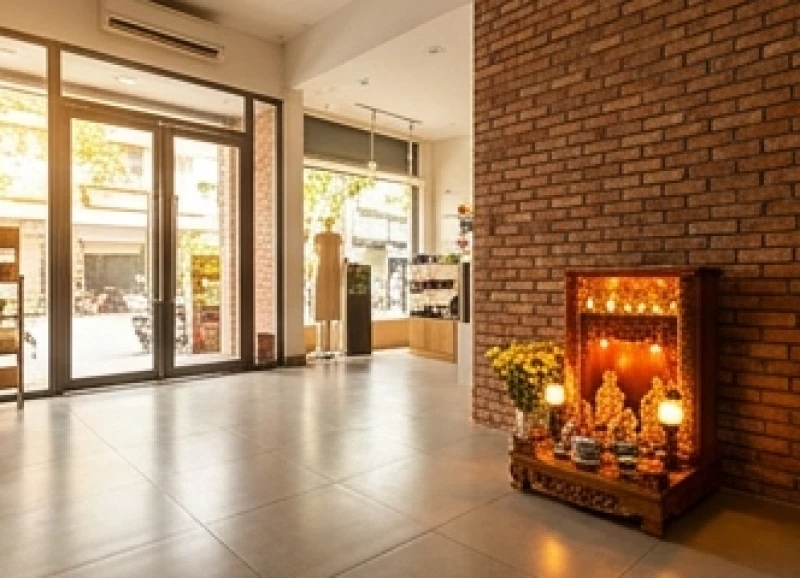 Văn khấn Thần Tài: Bài cúng chuẩn nghi thức cho từng dịp 7 Bàn thờ Thần Tài được đặt tựa lưng vào tường vững chãi và hướng thẳng ra cửa chính