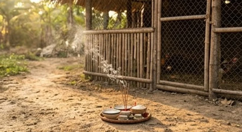 Văn khấn cúng chuồng gà: Cách sắm lễ và bài khấn chuẩn nhất 4 Khoảng cách an toàn giữa mâm cúng và cửa chuồng gà giúp đàn vật nuôi không bị hoảng loạn bởi khói nhang