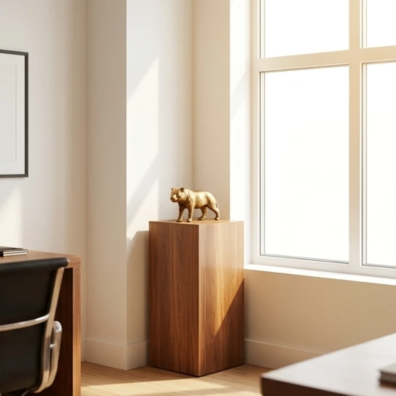 Tượng linh vật phong thủy được đặt trang trọng ở góc chéo 45 độ so với cửa ra vào