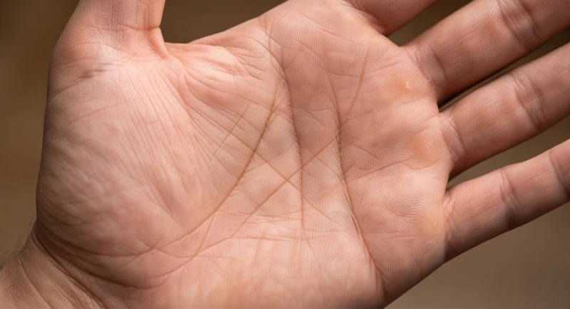 Vị trí chuẩn của đường chỉ tay chữ X nằm ngay vùng tứ giác giữa tâm đạo và trí đạo
