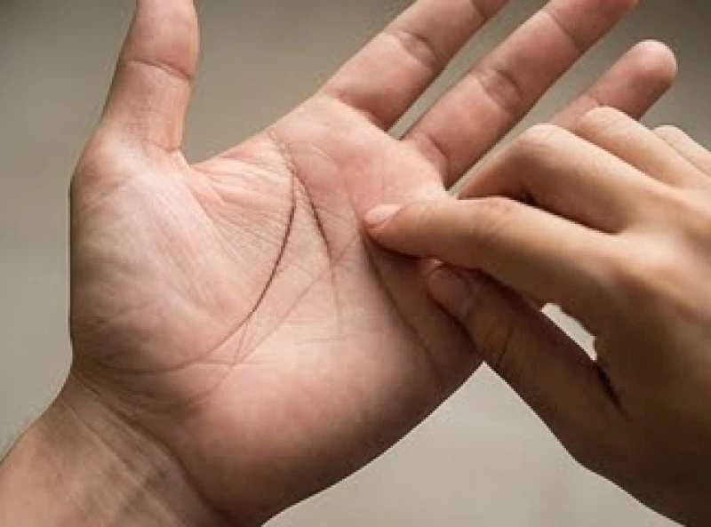 Cận cảnh lòng bàn tay chỉ rõ đường Tâm Đạo vắt ngang từ ngón út đến gốc ngón trỏ