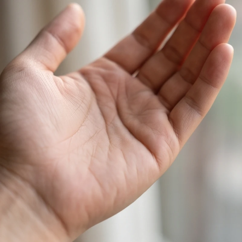 Bàn tay đang khép hờ chỉ rõ vùng gò Thủy Tinh ngay bên dưới ngón út để tìm đường hôn nhân