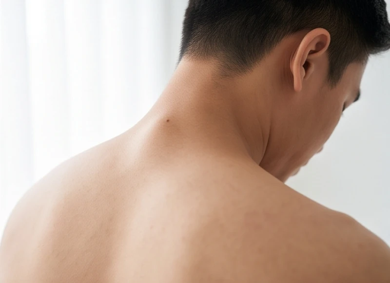 Điểm nhô cao ở huyệt Đại Chùy là vị trí chuẩn xác của nốt ruồi giữa hai vai theo nhân tướng học