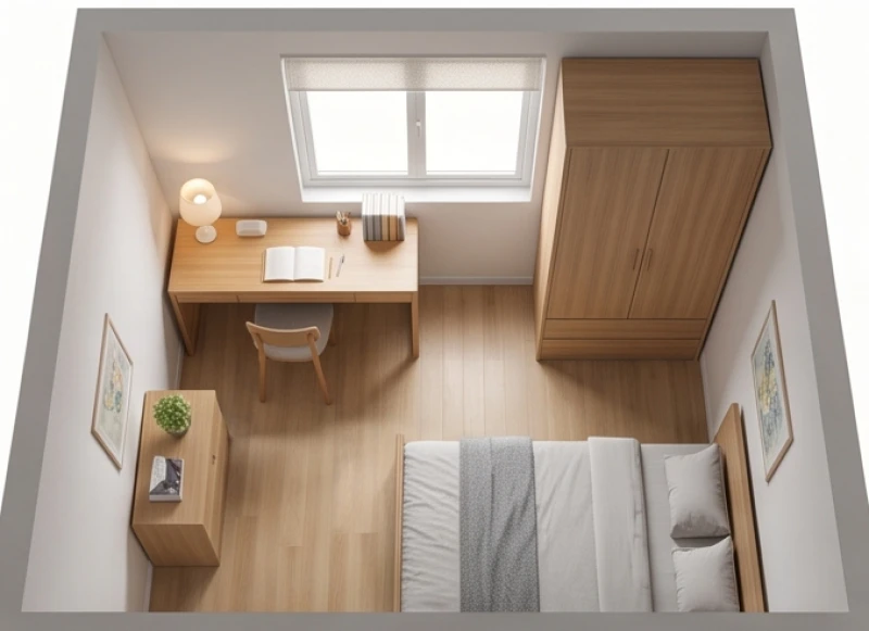 Vị trí sao Văn Xương ở góc Tây phòng ngủ được sắp xếp gọn gàng để đặt bàn học cho bé