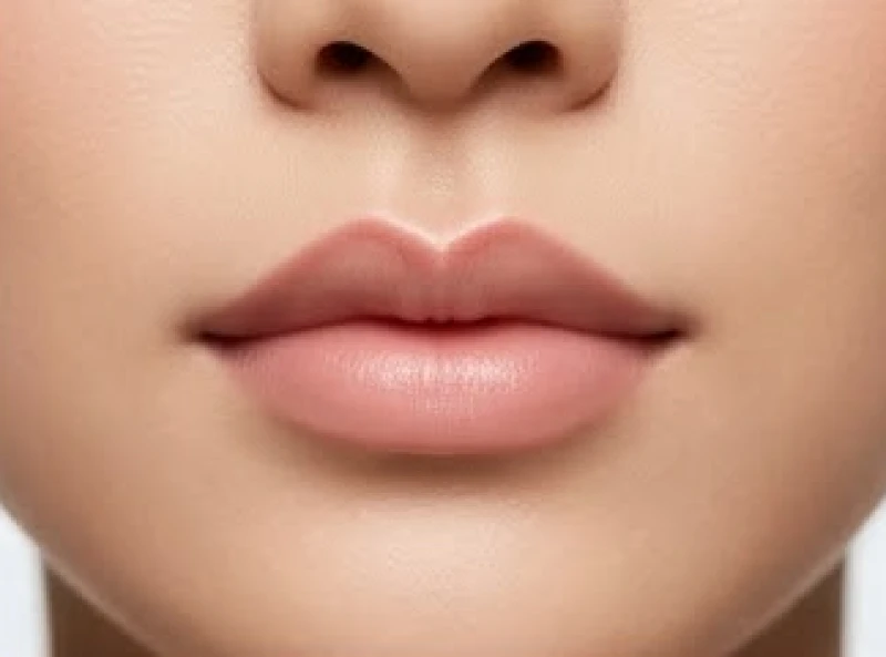 Chi tiết viền môi trên chia thành hai nửa đối xứng với điểm trũng sắc nét