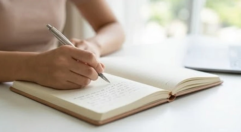 Cách để không gặp ác mộng: Vệ sinh giấc ngủ và xử lý tức thì 6 Bàn tay cầm bút viết lại những diễn biến tích cực cho giấc mơ vào sổ tay để tái cấu trúc nhận thức của não bộ