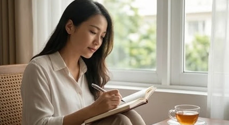 Mơ thấy nói chuyện với người đã chết: Điềm báo và con số may mắn 6 Người phụ nữ đang bình tĩnh viết nhật ký bên cửa sổ ngập nắng để lưu giữ kỷ niệm gia đình