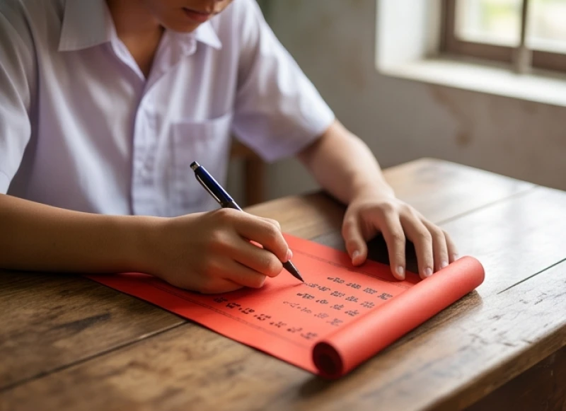 Văn khấn cầu thi cử: Trọn bộ lễ vật và bài khấn đúng nghi thức 2 Sĩ tử điền cẩn thận thông tin số báo danh và hội đồng thi vào giấy sớ
