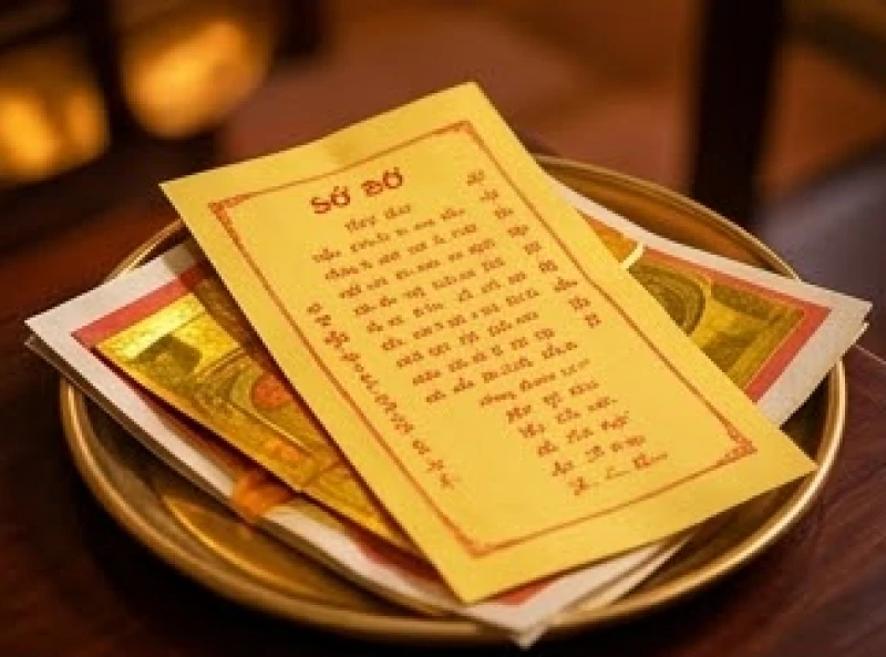Lá sớ tâm linh ghi rõ thông tin họ tên và số vốn khấn nguyện dâng lên Bà Chúa Kho