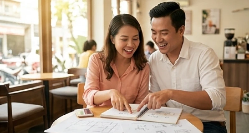 Mơ thấy vợ sinh con gái: Giải mã cát hung và bộ số tài lộc 4 Đôi vợ chồng trẻ vui vẻ trao đổi về những kế hoạch và dự án chung đầy hứa hẹn