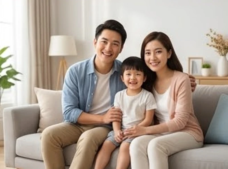 Gia đình trẻ hạnh phúc với nụ cười rạng rỡ khi kết hợp cùng người bạn đời hợp tuổi