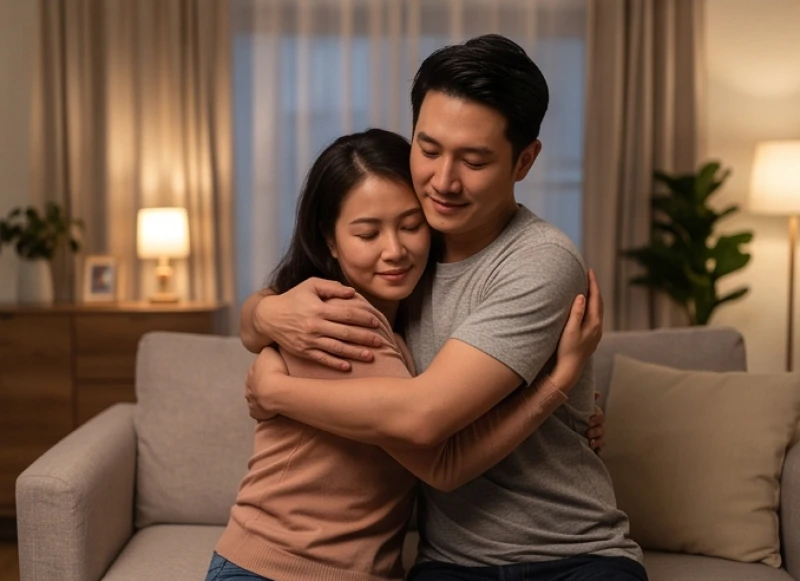 Mơ thấy vợ cũ: Giải mã điềm báo tâm linh và ẩn ức tâm lý 8 Hai vợ chồng trao nhau cái ôm ấm áp và ánh mắt thấu hiểu để xóa tan mọi nghi ngờ và bất an trong lòng
