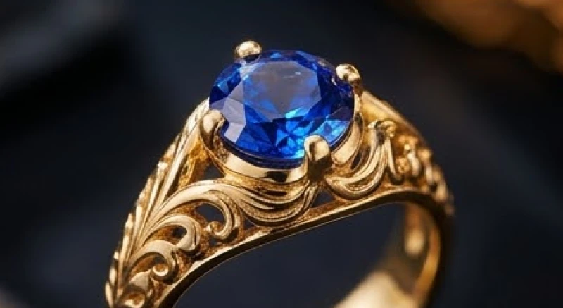 Thiết kế khung vỏ nhẫn bằng vàng 18K chạm khắc tinh xảo kết hợp cùng viên đá chủ lấp lánh