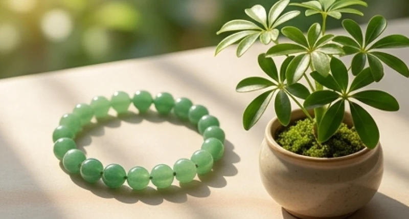Vòng tay đá thạch anh xanh lục và chậu ngũ gia bì giúp hóa giải sát khí cho người mệnh Dương Liễu Mộc