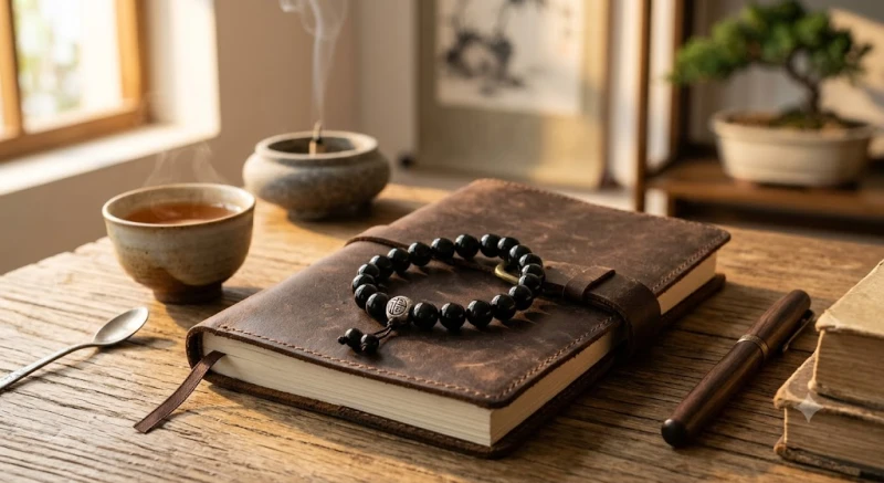 Tứ hành xung tuổi Mão: Chi tiết theo nạp âm và cách hóa giải 12 Chiếc vòng tay đá Obsidian đen tuyền bóng bẩy nằm gọn gàng trên cuốn sổ tay công việc da bò