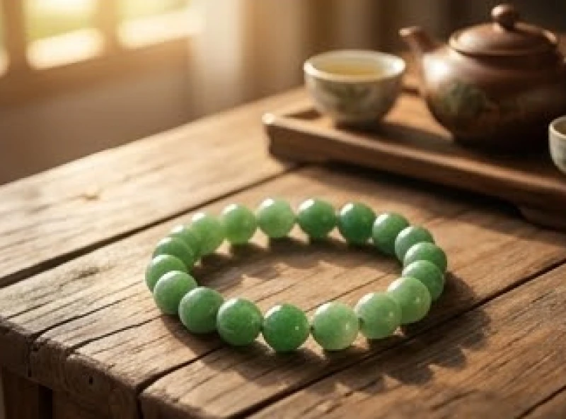 Vòng tay phong thủy bằng đá ngọc bích màu xanh lá giúp hóa giải sát khí từ sao La Hầu