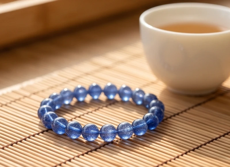 Vòng tay đá phong thủy tuổi Tý: Cách chọn số hạt, size và bảng giá 4 Cận cảnh vòng tay đá Sapphire xanh dương óng ánh tượng trưng cho trí tuệ và bình an