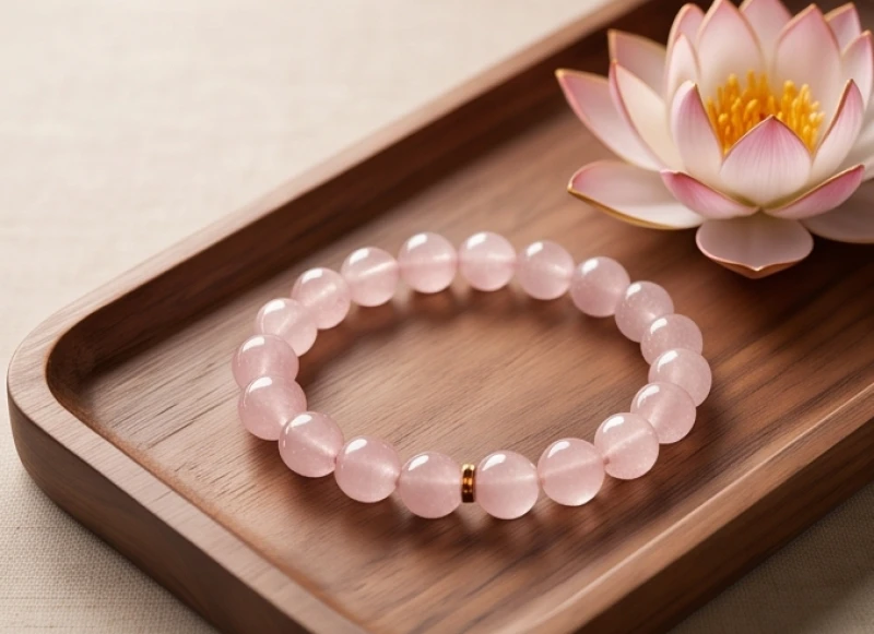 Tử vi trọn đời tuổi Giáp Tuất 1994 nữ mạng: Lộ trình & đại kỵ 11 Chiếc vòng tay đá thạch anh hồng phong thủy đặt cạnh đài sen bằng gỗ trang trí