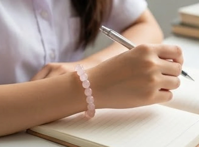 Nữ sinh tuổi Kỷ Sửu 2009 đeo vòng tay thạch anh hồng giúp tĩnh tâm khi học tập