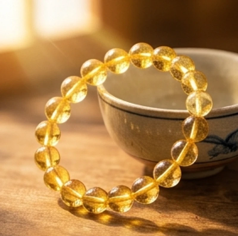 Vòng tay đá phong thủy tuổi Sửu: Quy tắc chọn hạt và bảng giá 2 Vòng tay đá thạch anh vàng Citrine rực rỡ tượng trưng cho tài lộc của người làm kinh doanh