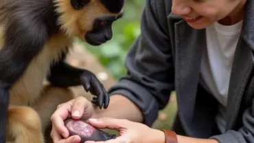 Vượn bị thương được chăm sóc