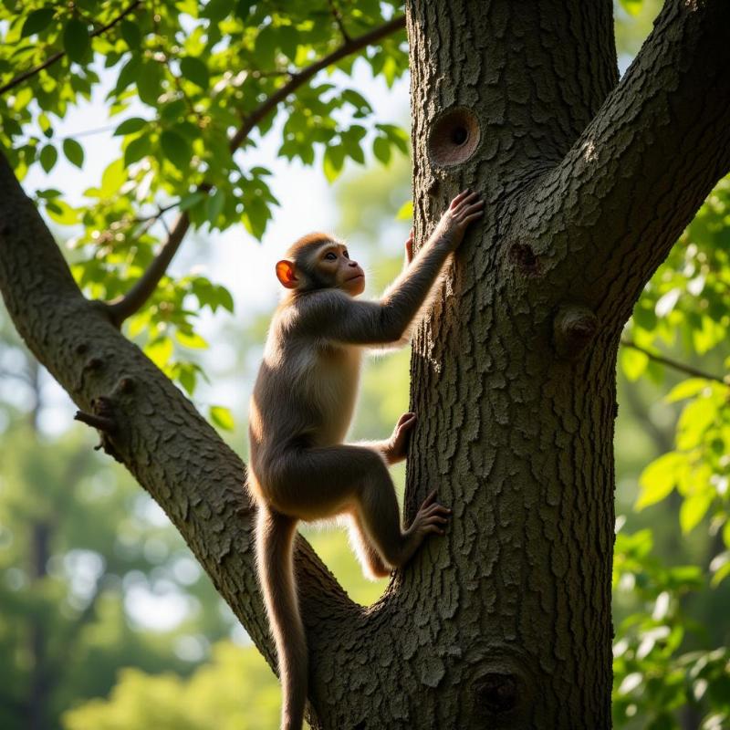 Vượn trên cây leo trèo thoăn thoắt